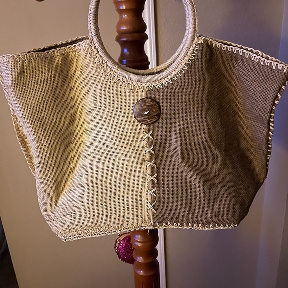 Bijoux Terner Handbags - Brown, Cream, and Tan Woven Women's Bag